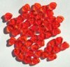 50 9mm Transparent Orange Leaf Beads